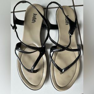 Judith Patent-like Strappy Sandals